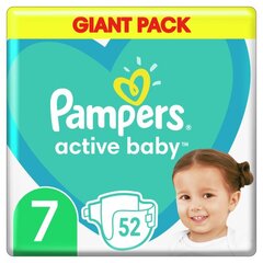 Pampers Active Baby Mega Pack, koko 5, 15+ kg, 52 kpl.