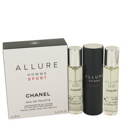 Chanel Allure Sport EDT - Miesten hajuvesi 3 x 20 ml