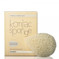 Kasvosieni Korees Konjac Sponge 1 kpl, valkoinen.