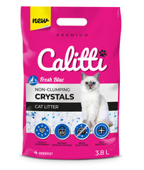 Calitti Crystals Fresh Blue - silikoninen kissanhiekka, 3,8 l