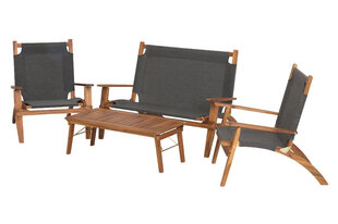 4Living Mekong -oleskeluryhmä, sis. pöytä, sohva ja 2 tuolia, ruskea-musta