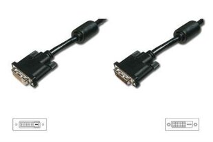 ASSMANN DVI-D DualLink jatkojohto DVI-D (24 + 1) M / DVI-D (24 + 1) F 5m, musta